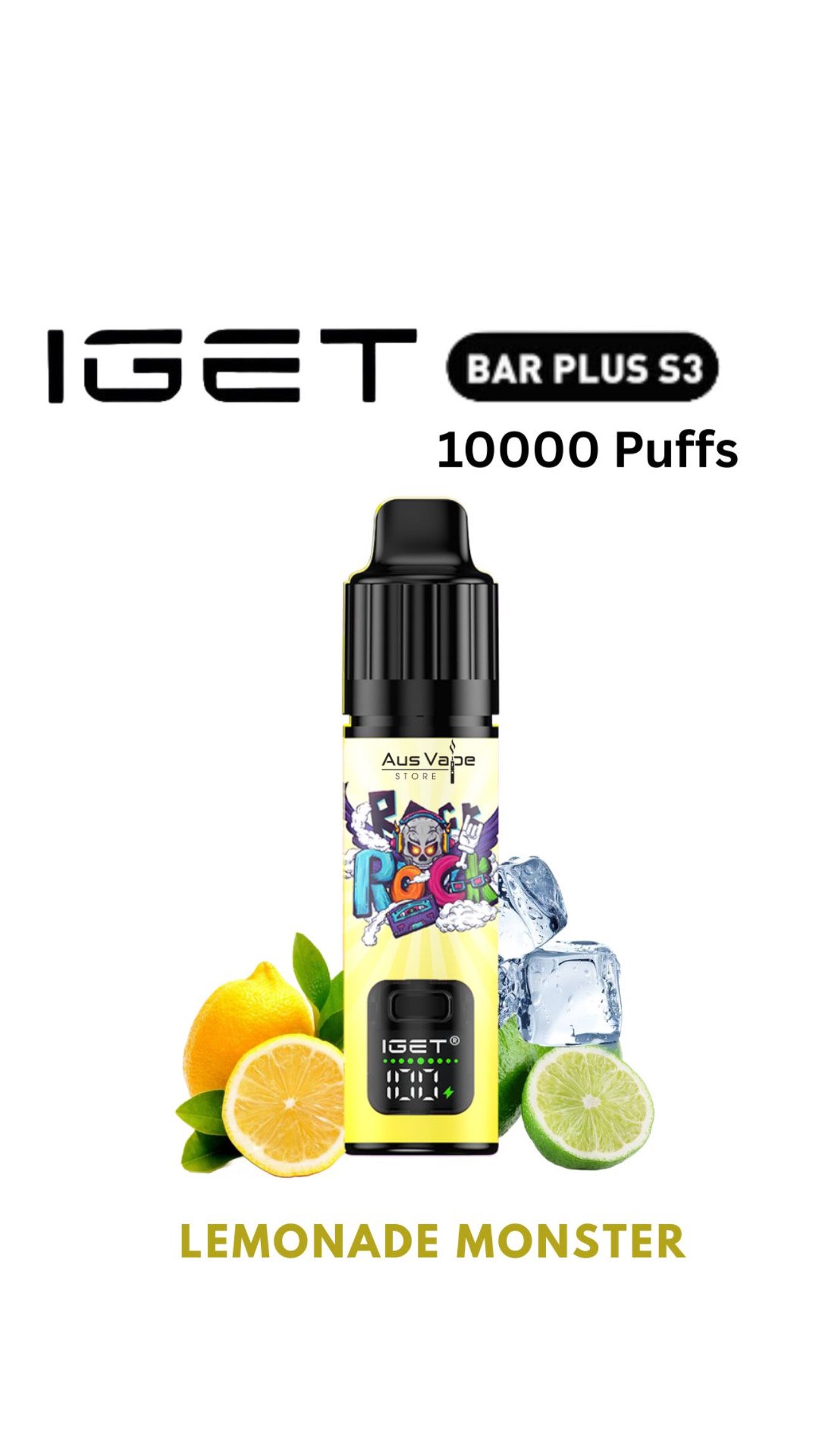 IGET BAR PLUS KIT S3 – LEMONADE MONSTER – 10 000 PUFFS