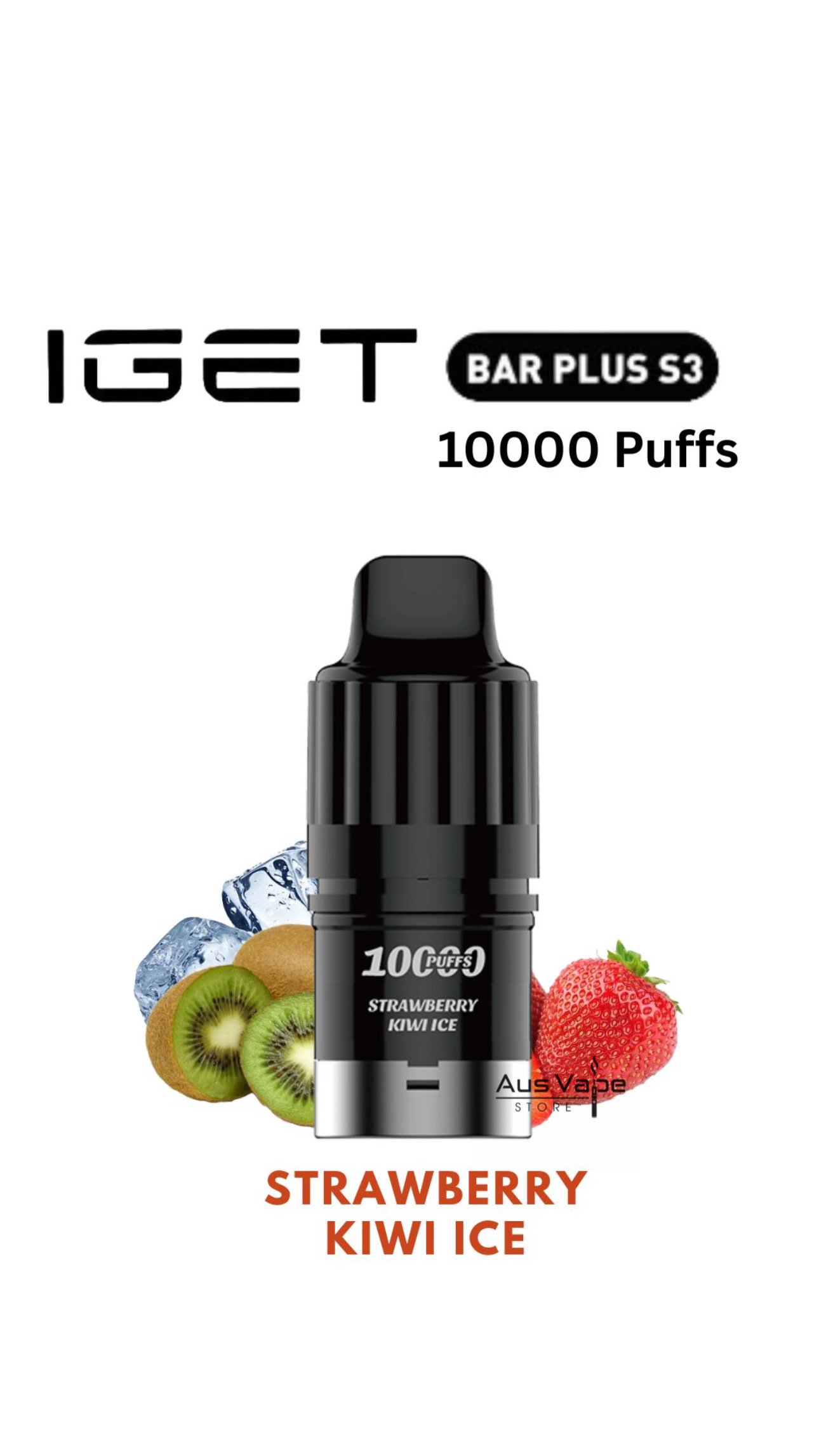 IGET BAR PLUS S3 POD ONLY – STRAWBERRY KIWI ICE – 10.000 PUFFS