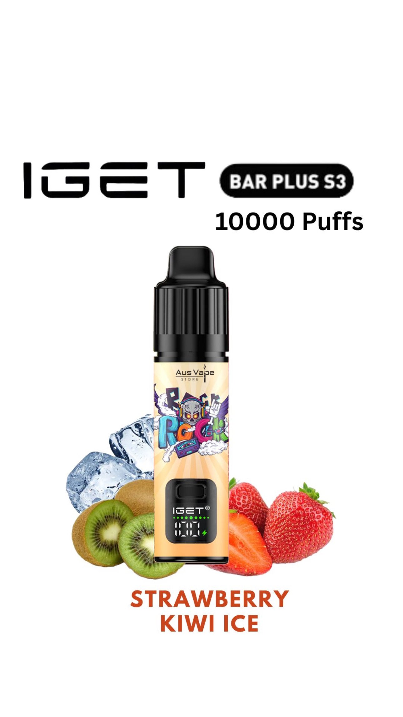IGET BAR PLUS KIT S3 – STRAWBERRY KIWI ICE – 10 000 PUFFS