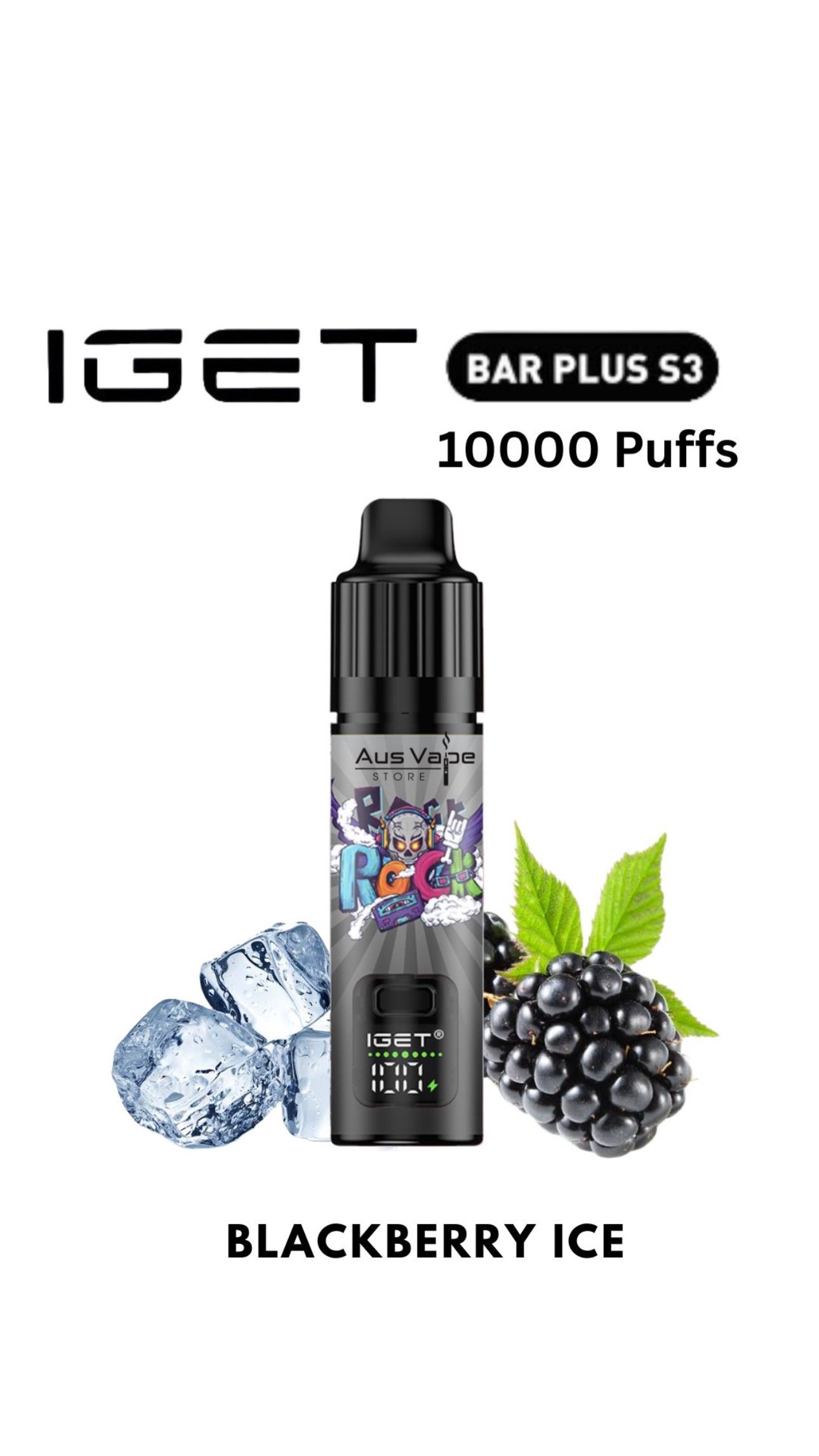 IGET BAR PLUS KIT S3 – BLACKBERRY ICE – 10 000 PUFFS