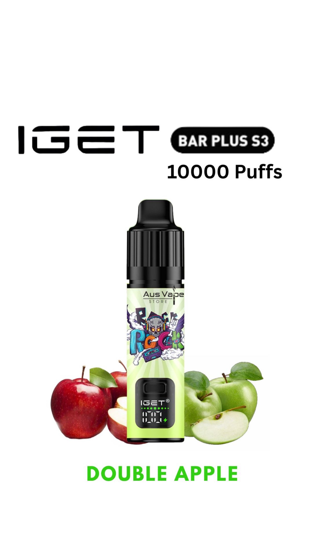 IGET BAR PLUS KIT S3 – DOUBLE APPLE – 10 000 PUFFS