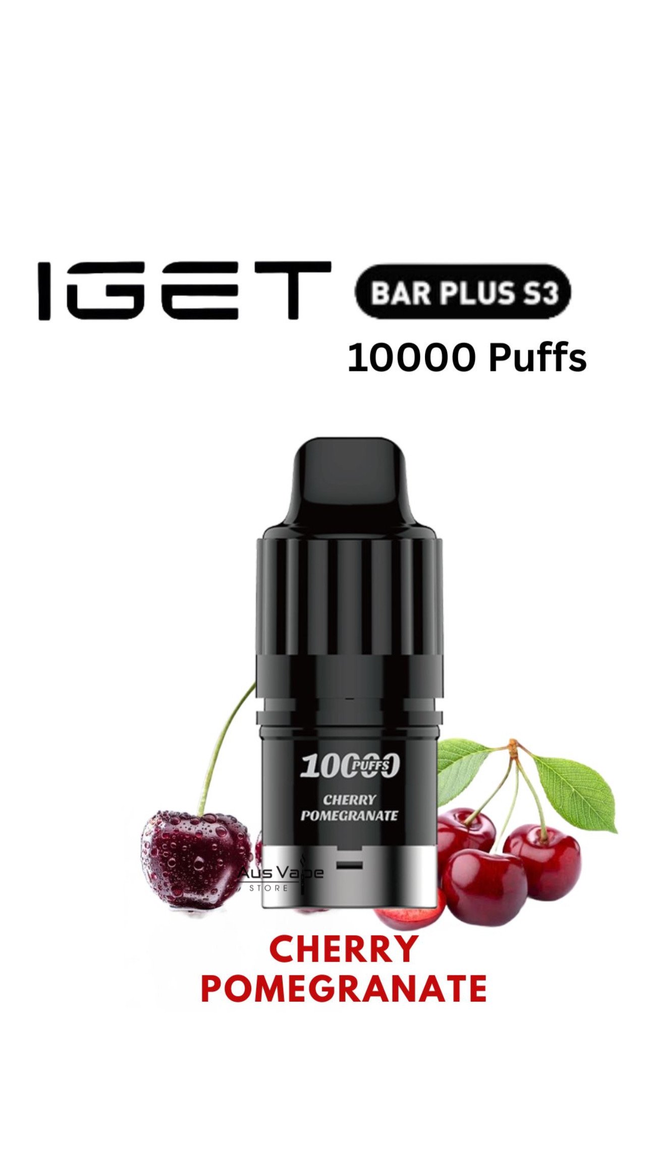 IGET BAR PLUS S3 POD ONLY – CHERRY POMEGRANATE – 10.000 PUFFS