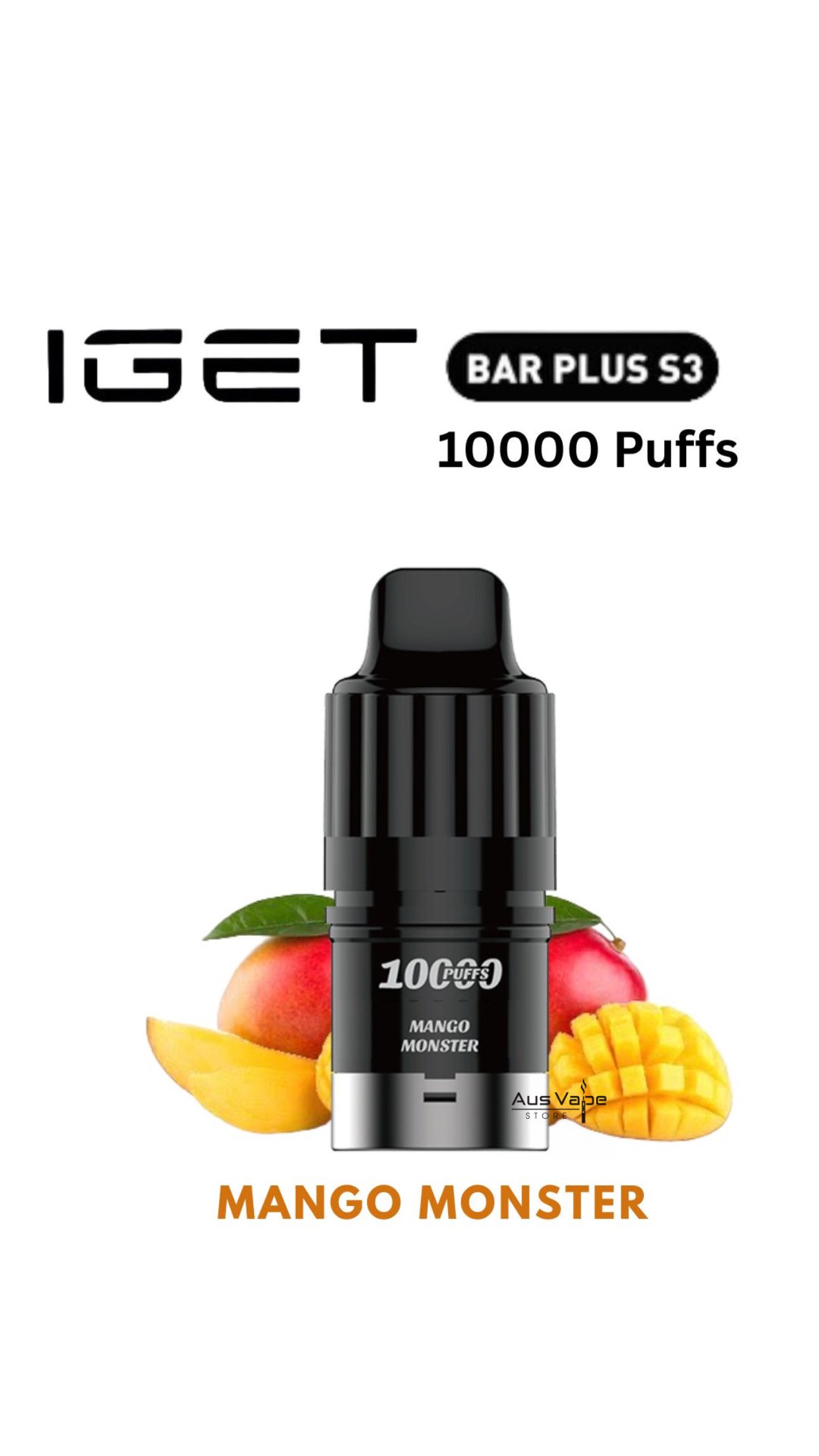 IGET BAR PLUS S3 POD ONLY – MANGO MONSTER – 10.000 PUFFS