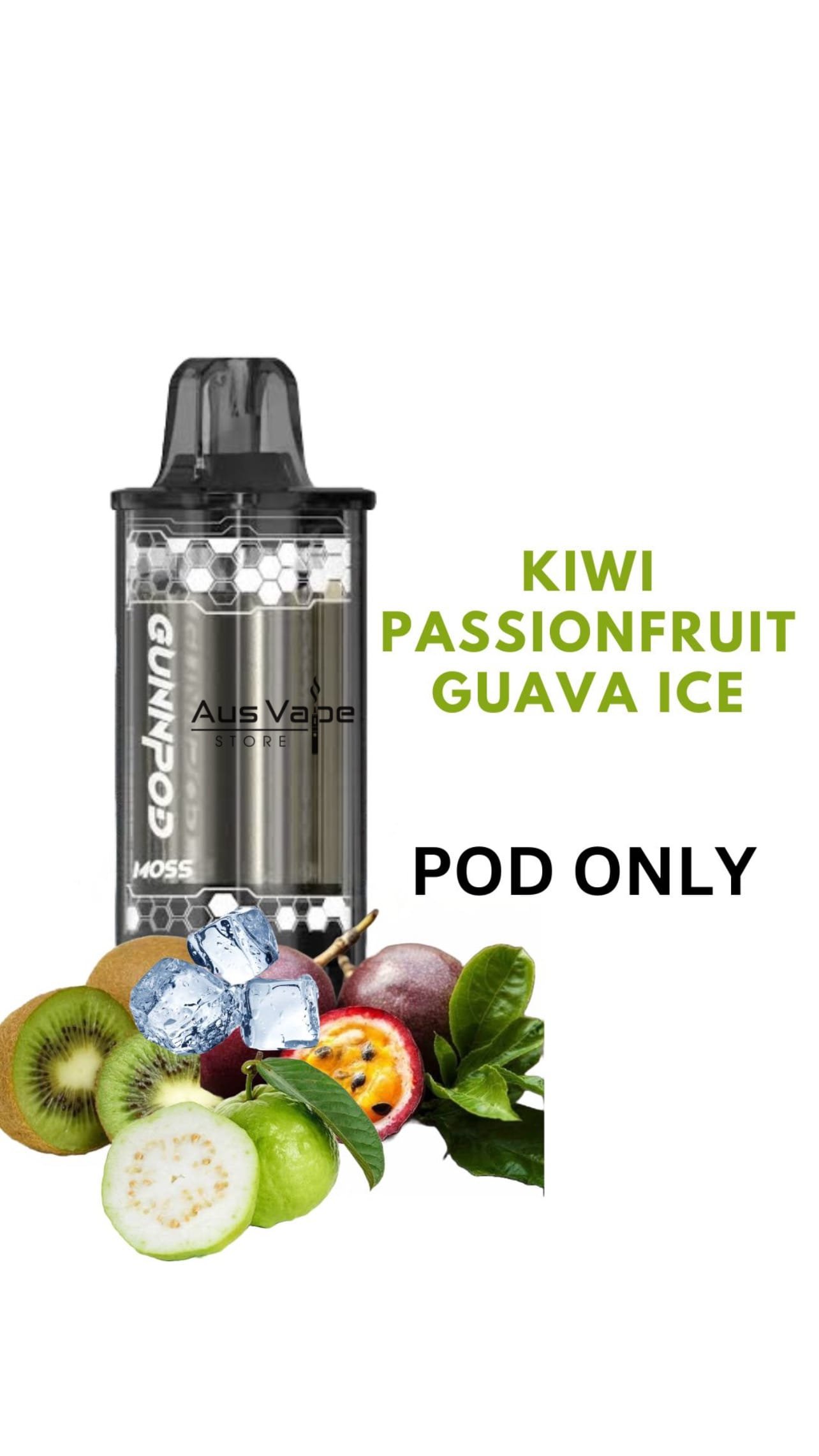 GUNNPOD MOSS POD – KIWI PASSIONFRUIT GUAVA ICE – 8000 PUFFS
