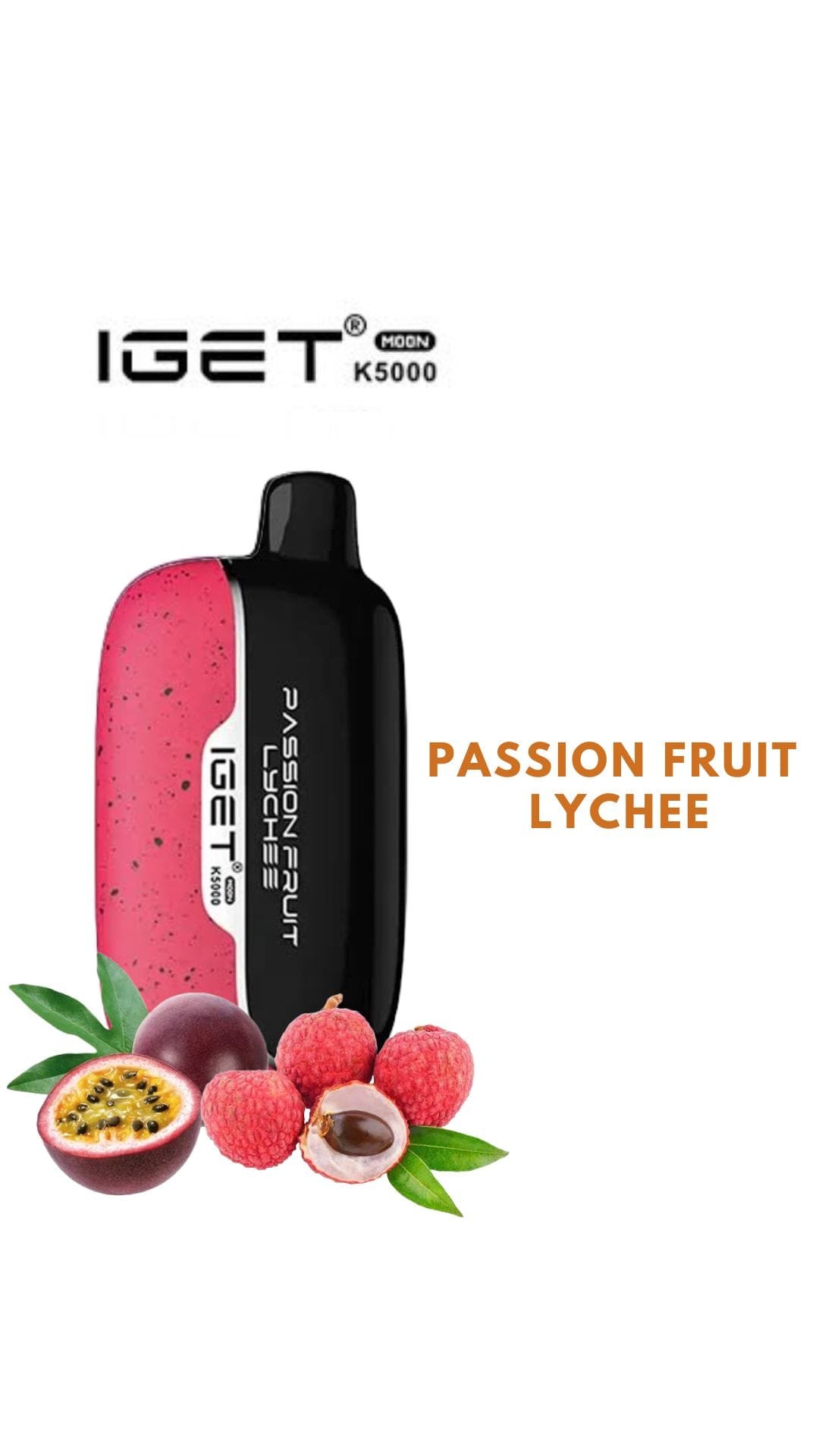 IGET MOON – PASSION FRUIT LYCHEE – 5000 PUFFS