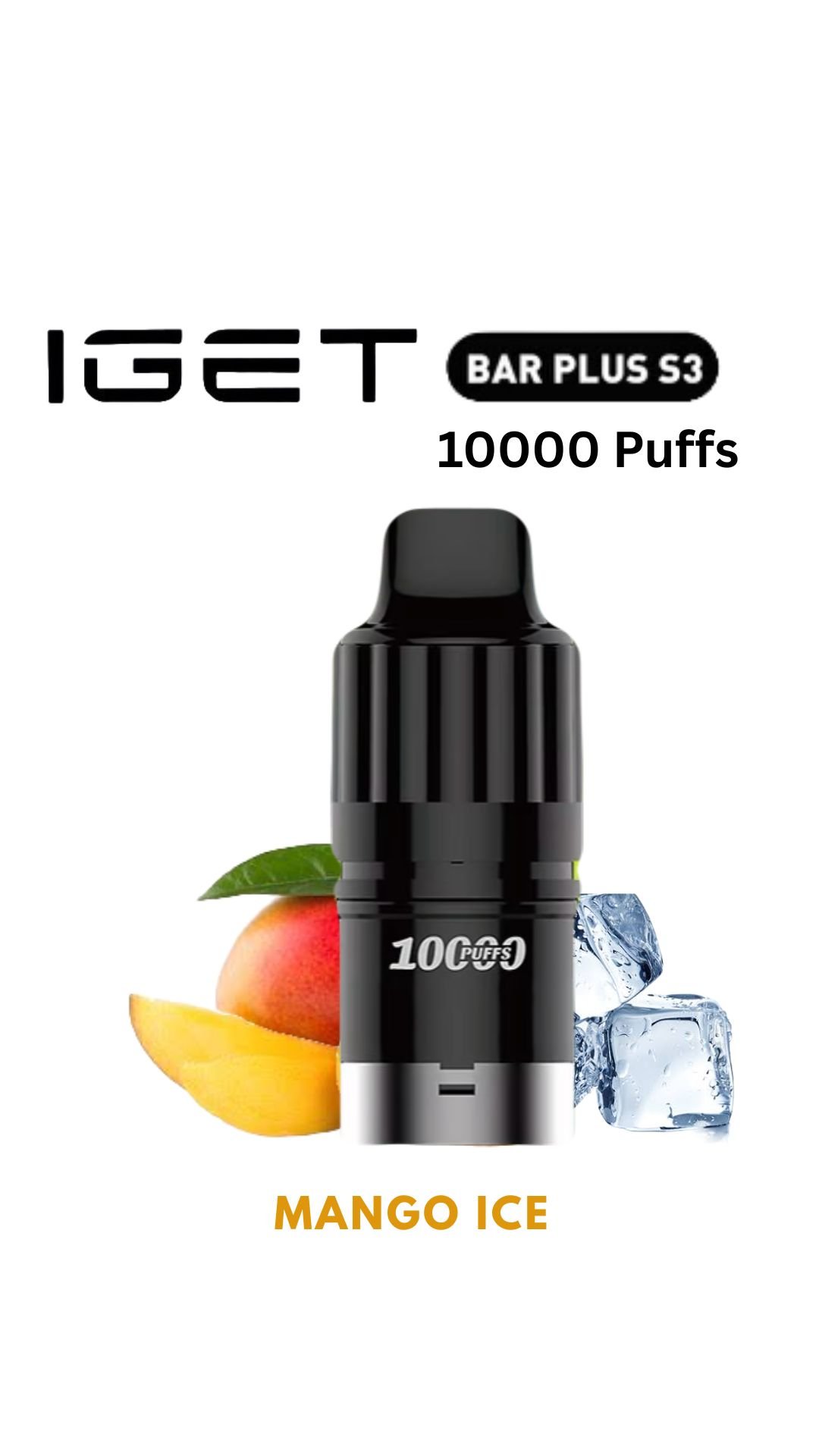 IGET BAR PLUS S3 POD ONLY – MANGO ICE – 10.000 PUFFS