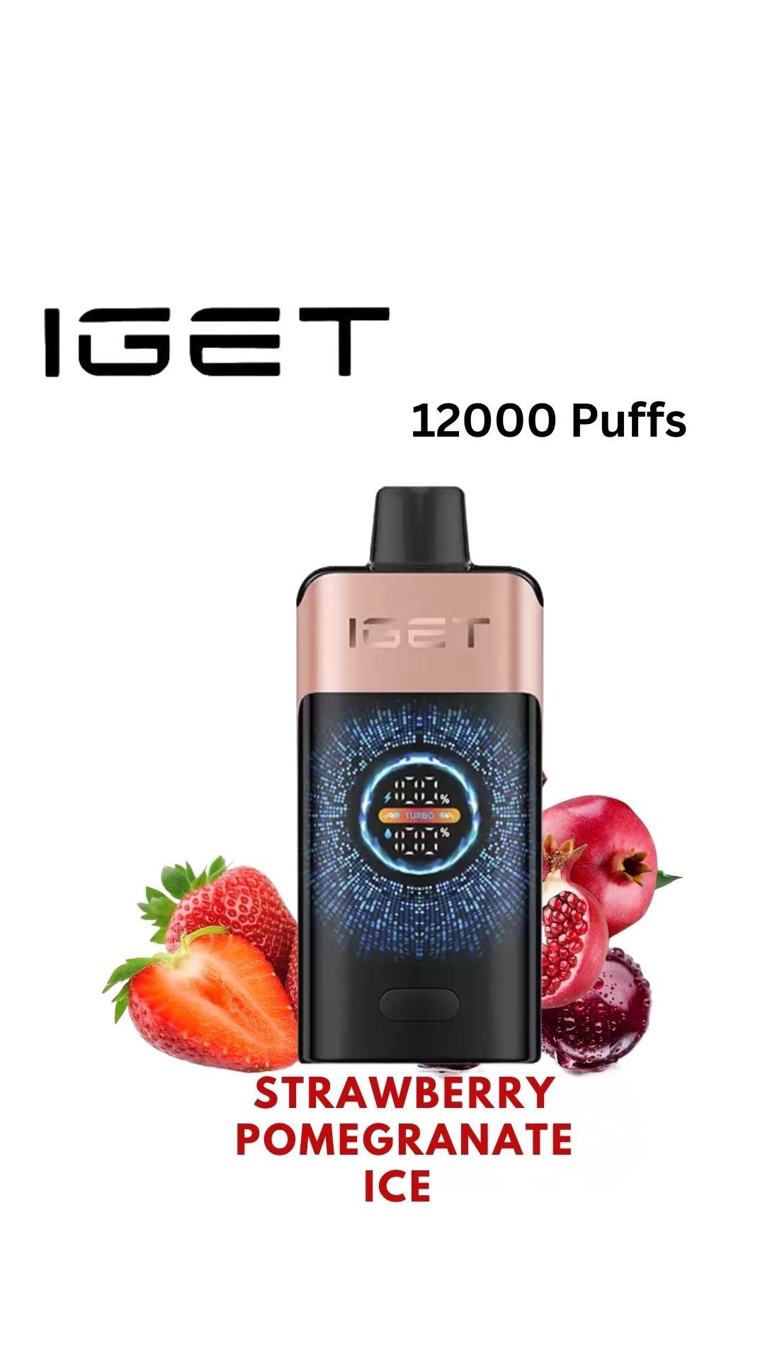 IGET ONE – STRAWBERRY POMEGRANATE ICE – 12000 PUFFS