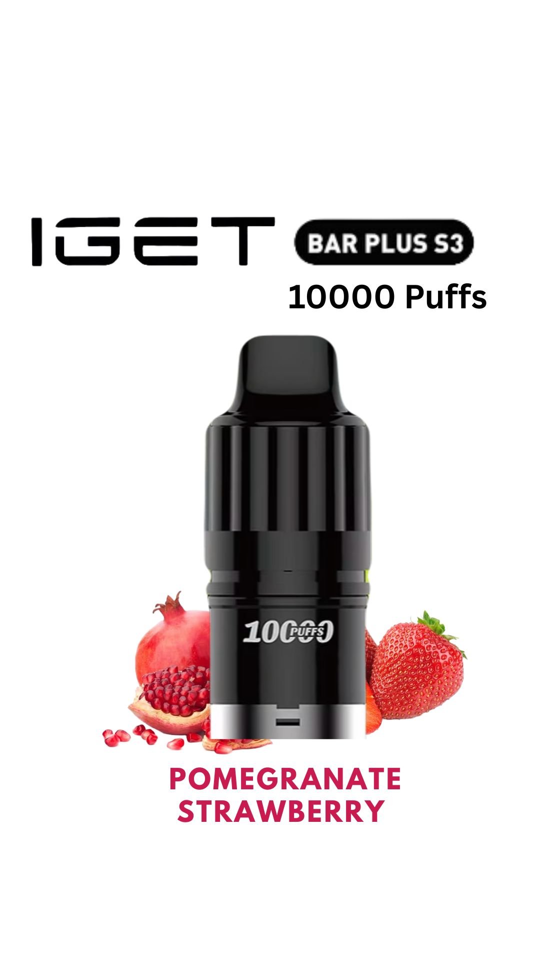 IGET BAR PLUS S3 POD ONLY – STRAWBERRY POMEGRANATE – 10.000 PUFFS