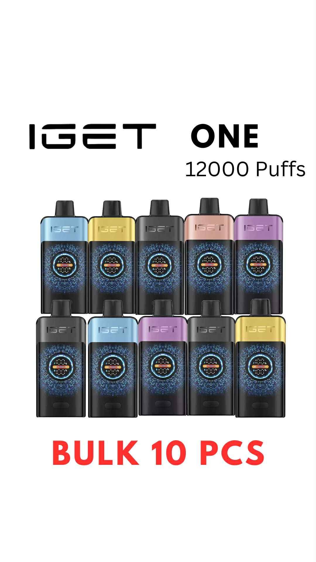 BULK 10 PCS – IGET ONE 12000 PUFFS – CAN MIX FLAVOURS