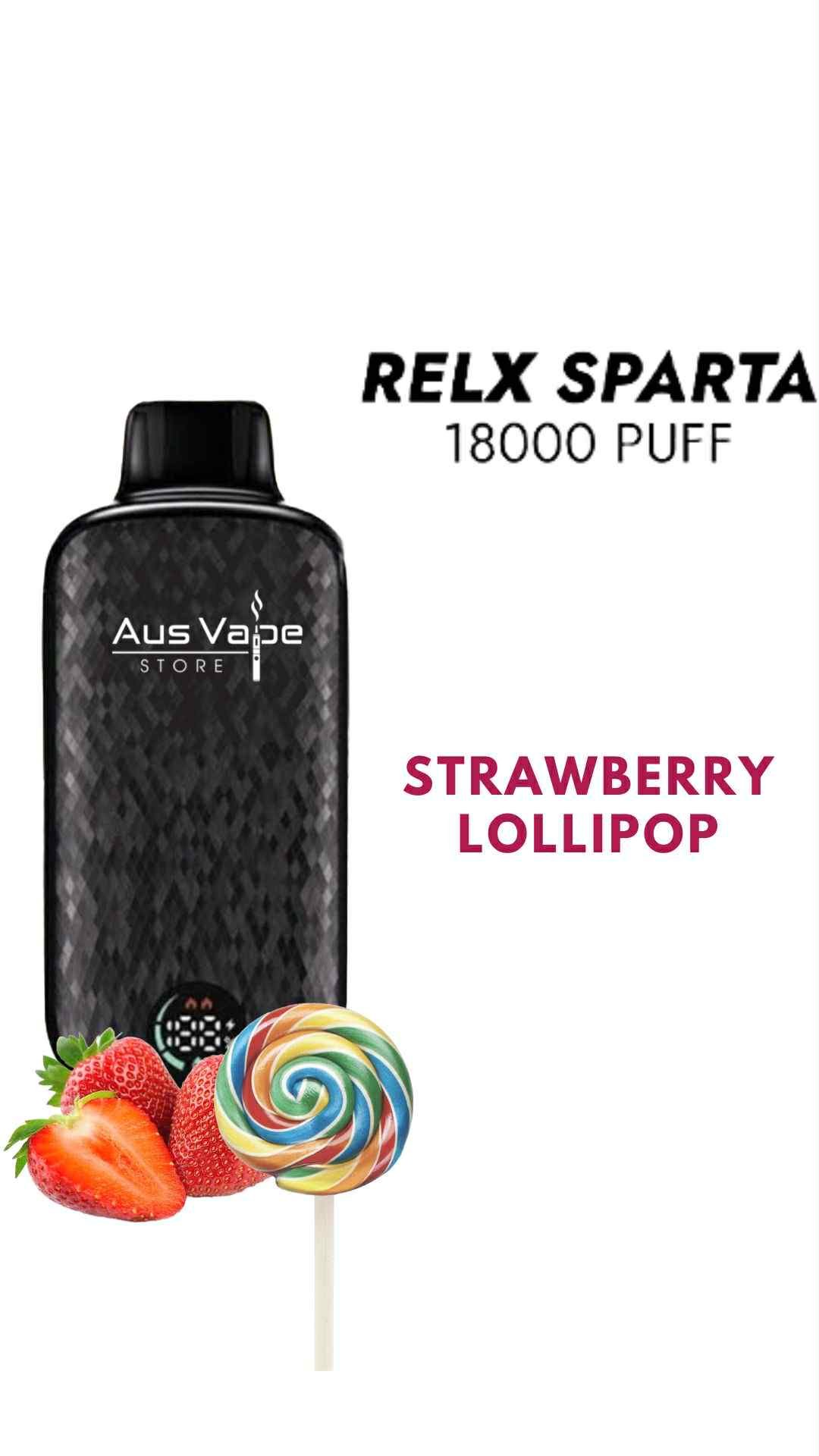 RELX SPARTA – STRAWBERRY LOLLIPOP – 18.000 PUFFS