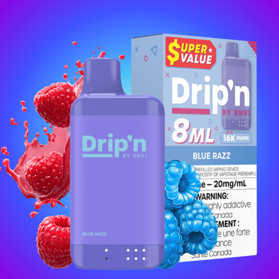 Drip’n by Envi 16K Disposable Vape – Blue Razz