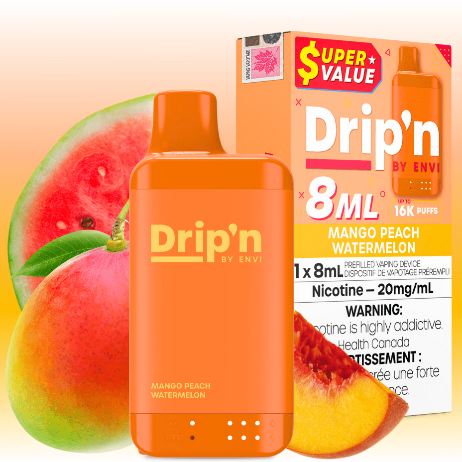 Drip’n by Envi 16K Disposable Vape – Mango Peach Watermelon