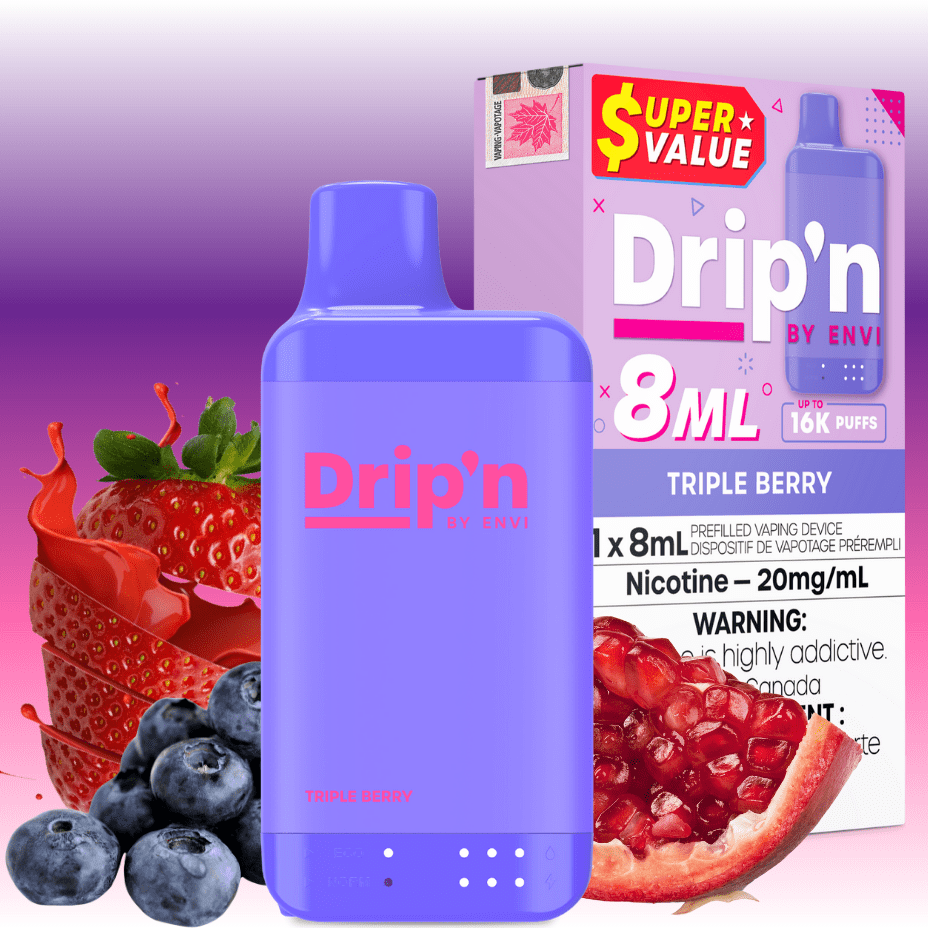 Drip’n by Envi 16K Disposable Vape – Triple Berry