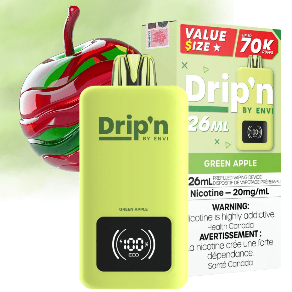 Drip’n by Envi 70K Disposable Vape – Green Apple