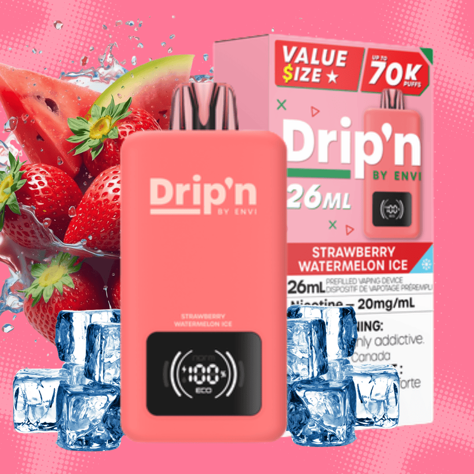 Drip’n by Envi 70K Disposable Vape – Strawberry Watermelon Ice - Image 2
