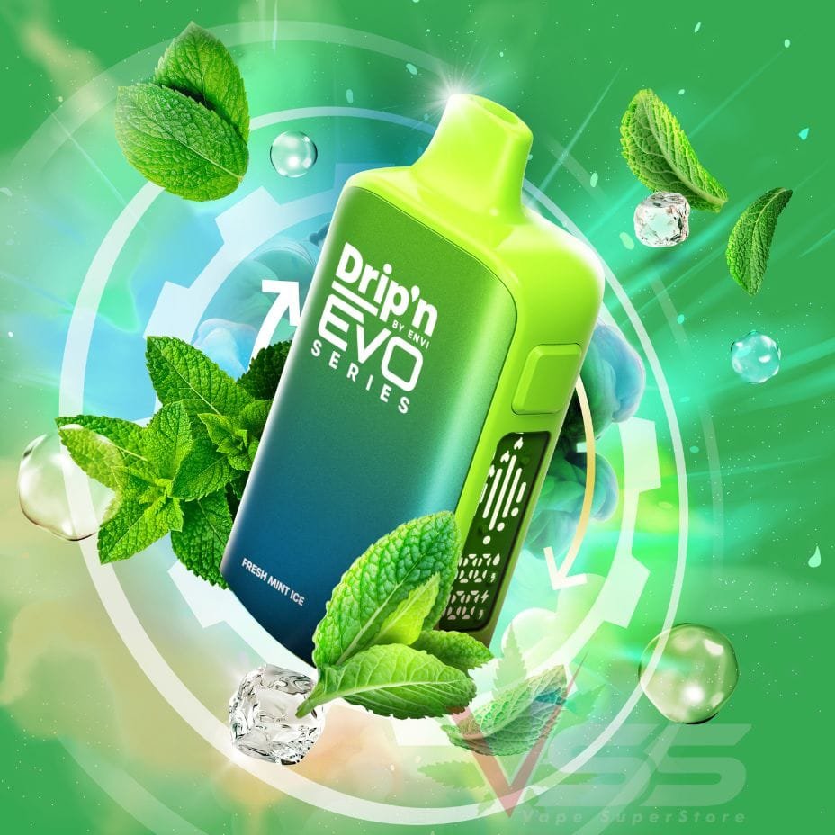 Drip’n by Envi Evo 63K Disposable Vape – Fresh Mint Ice