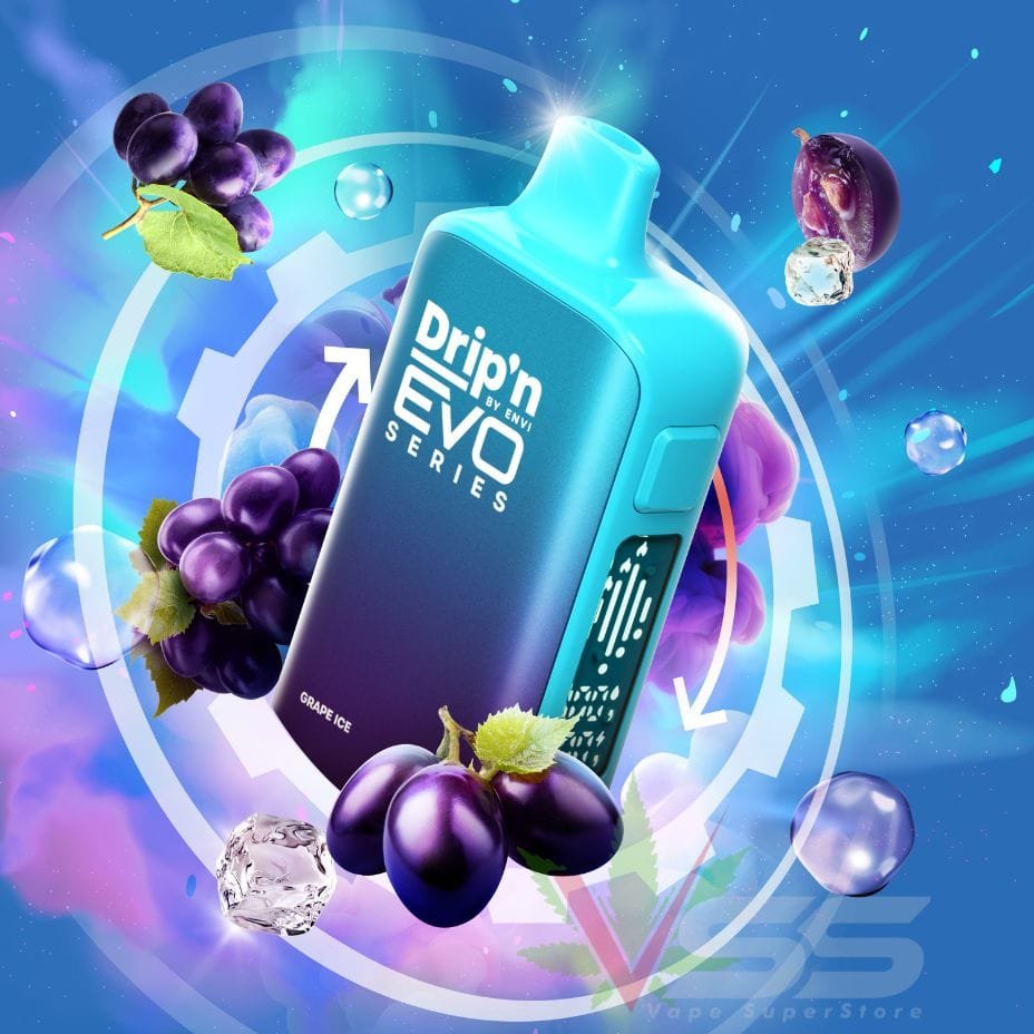 Drip’n by Envi Evo 63K Disposable Vape – Grape Ice