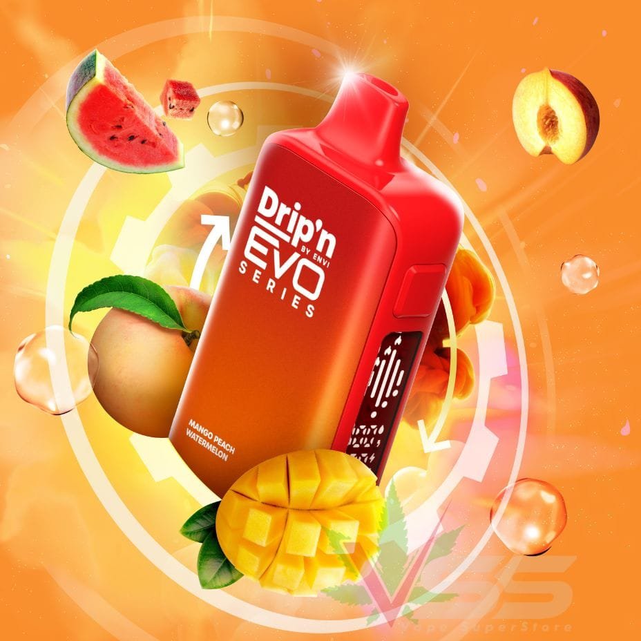 Drip’n by Envi Evo 63K Disposable Vape – Mango Peach Watermelon