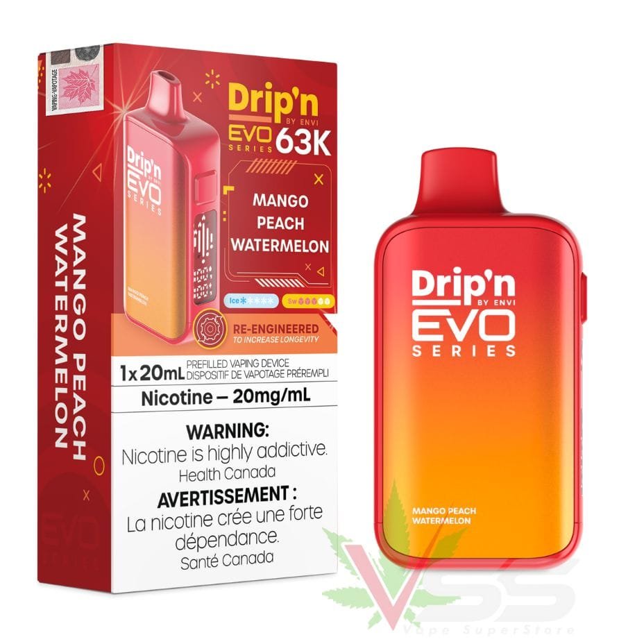 Drip’n by Envi Evo 63K Disposable Vape – Mango Peach Watermelon - Image 2