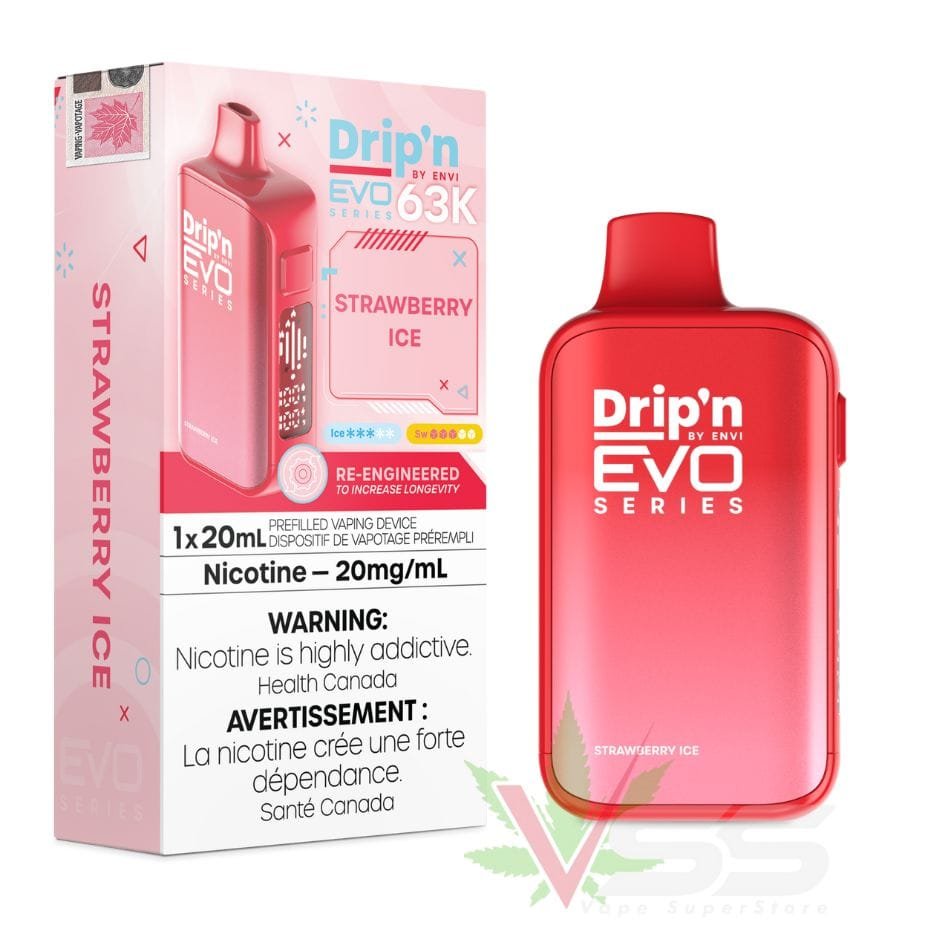 Drip’n by Envi Evo 63K Disposable Vape – Strawberry Ice - Image 2