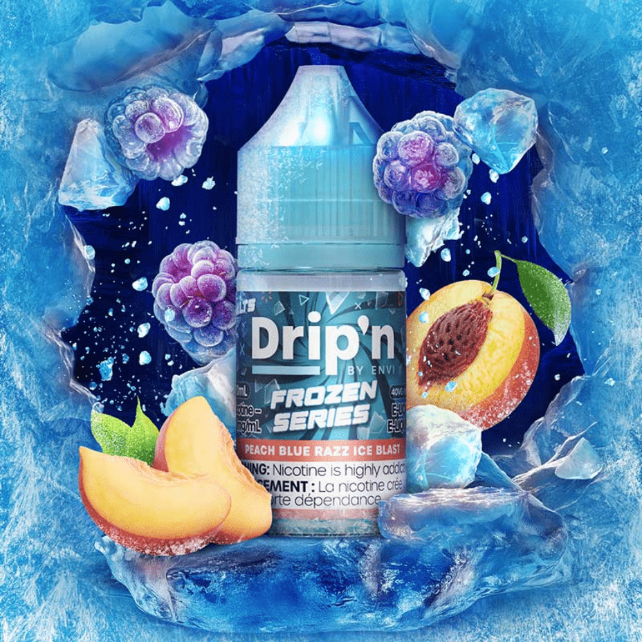 Drip’n by Envi Frozen Salt-Peach Blue Razz Ice Blast