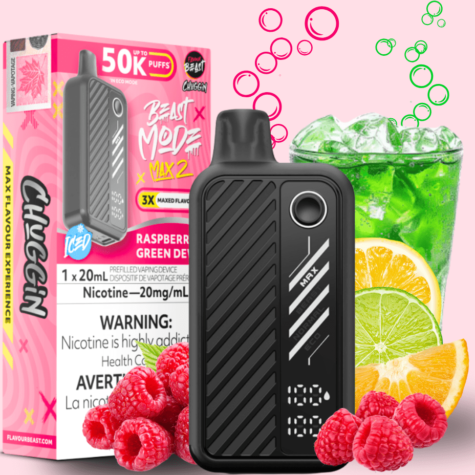 Flavour Beast Beast Mode Max 2 50K Disposable Vape – Raspberry Green Dew - Image 2