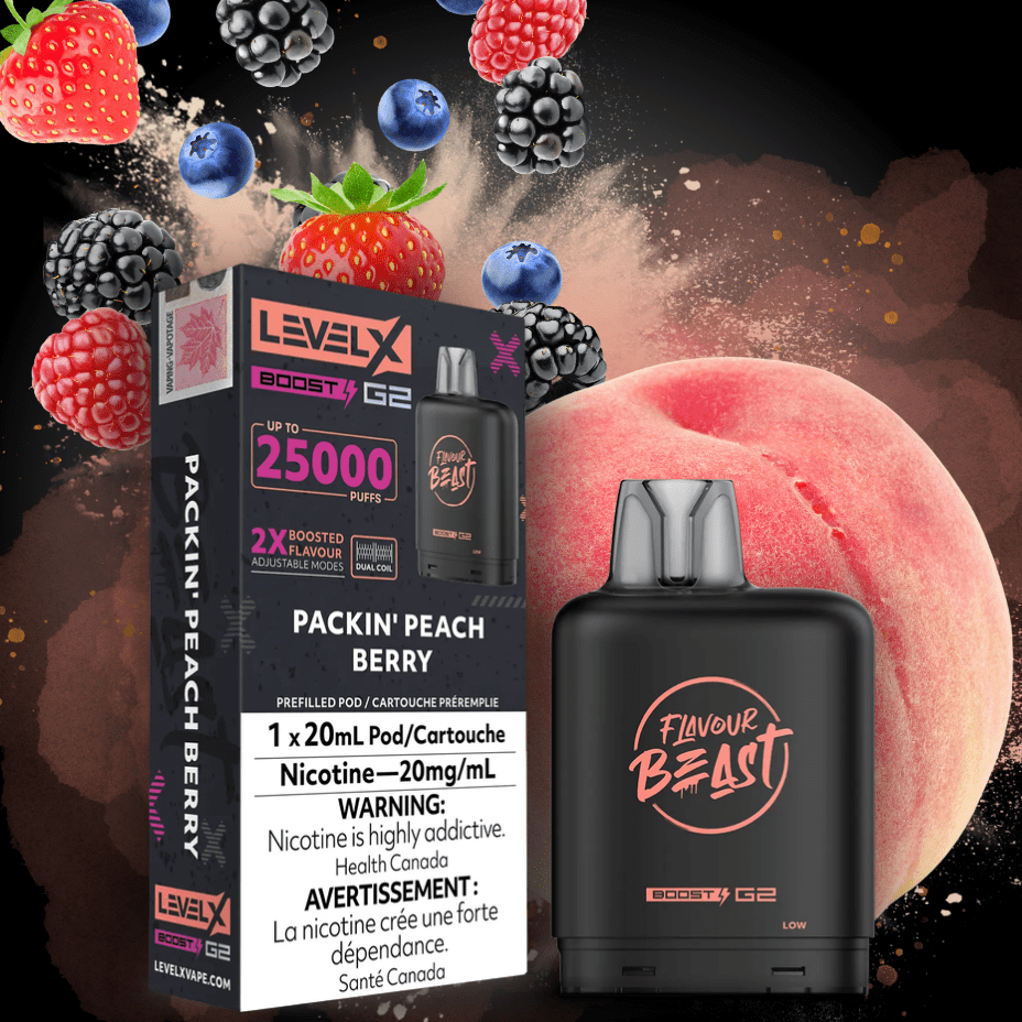Flavour Beast Level X Boost G2 Pod – Packin’ Peach Berry