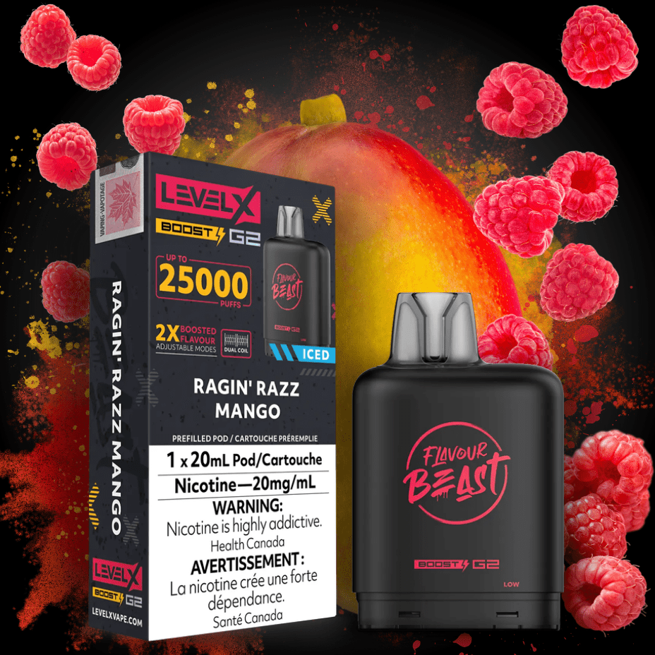 Flavour Beast Level X Boost G2 Pod – Ragin’ Razz Mango Iced