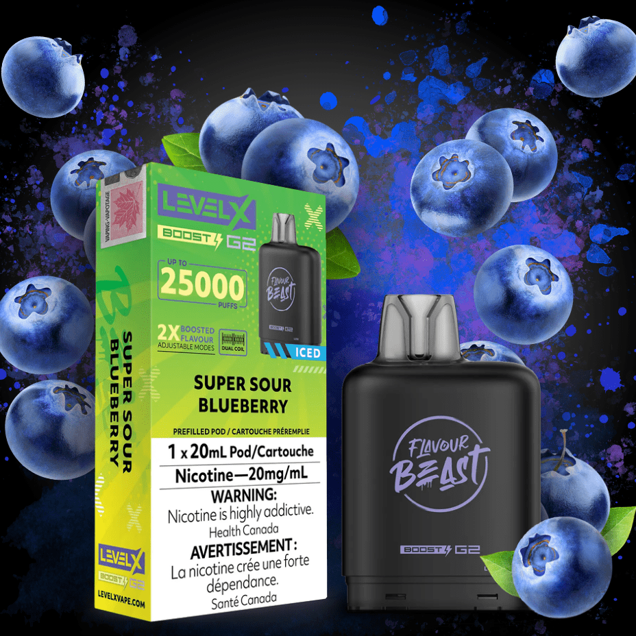 Flavour Beast Level X Boost G2 Pod – Super Sour Blueberry
