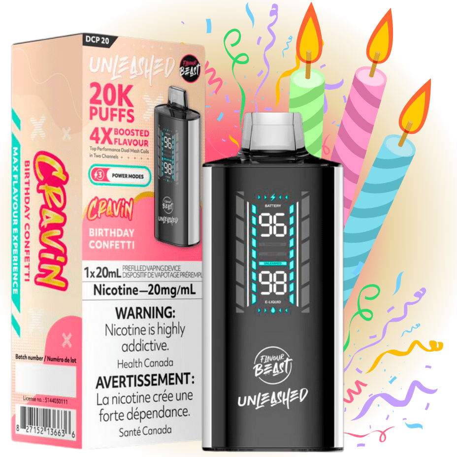 Flavour Beast Unleashed DCP 20K Disposable Vape – Birthday Confetti