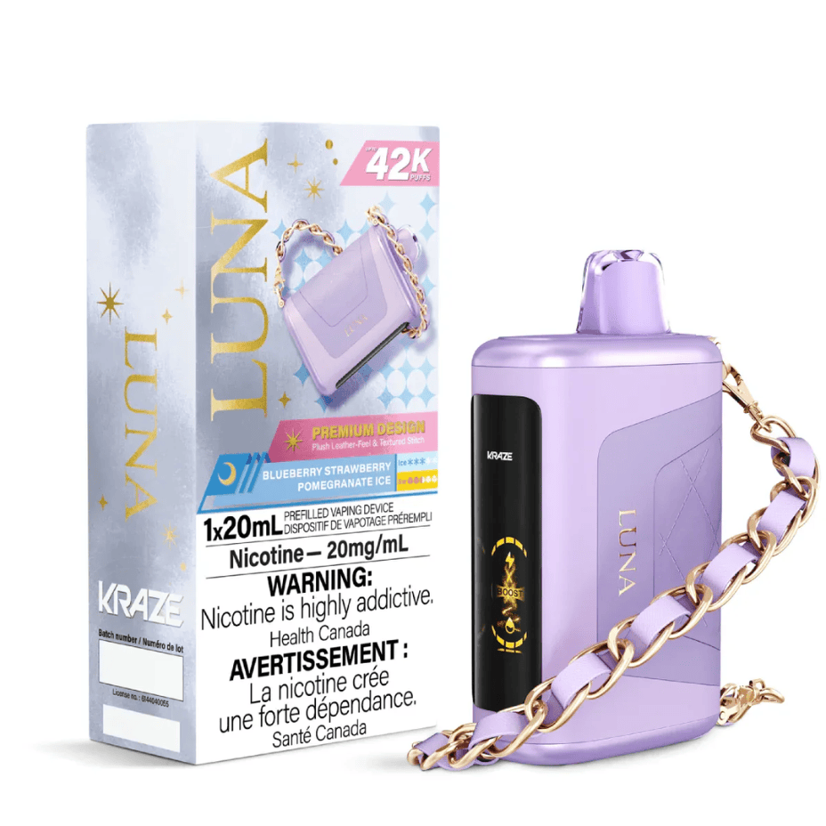 Kraze Luna 42K Disposable Vape – Blueberry Strawberry Pomegranate Ice