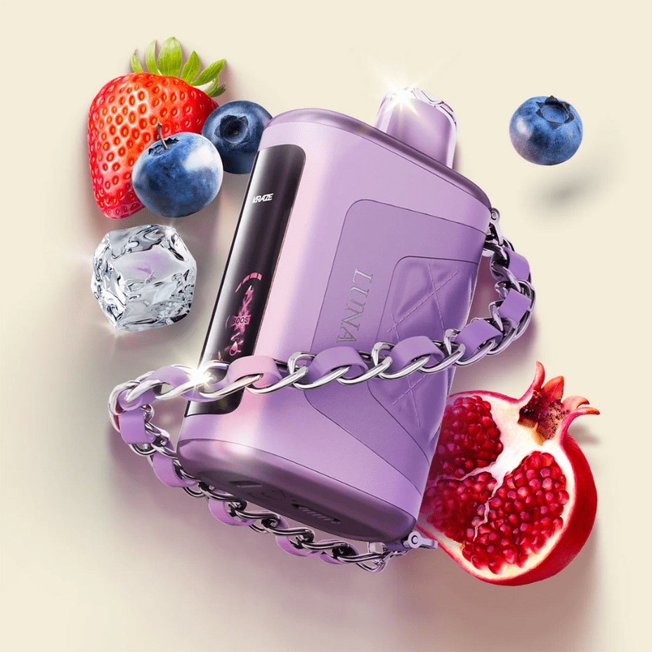 Kraze Luna 42K Disposable Vape – Blueberry Strawberry Pomegranate Ice - Image 3