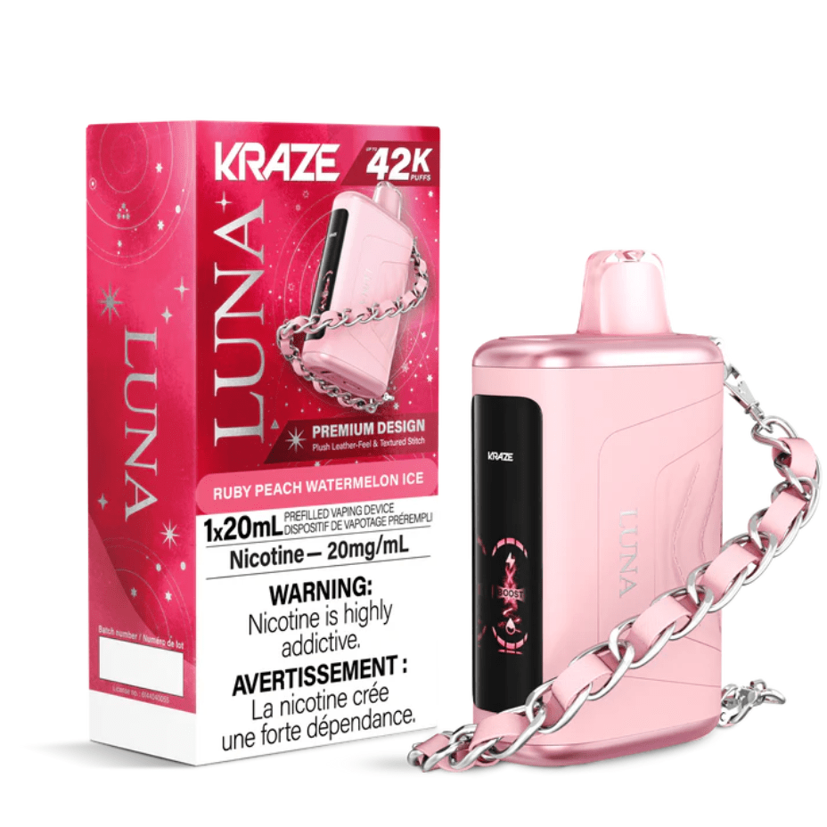 Kraze Luna 42K Disposable Vape – Ruby Peach Watermelon Ice