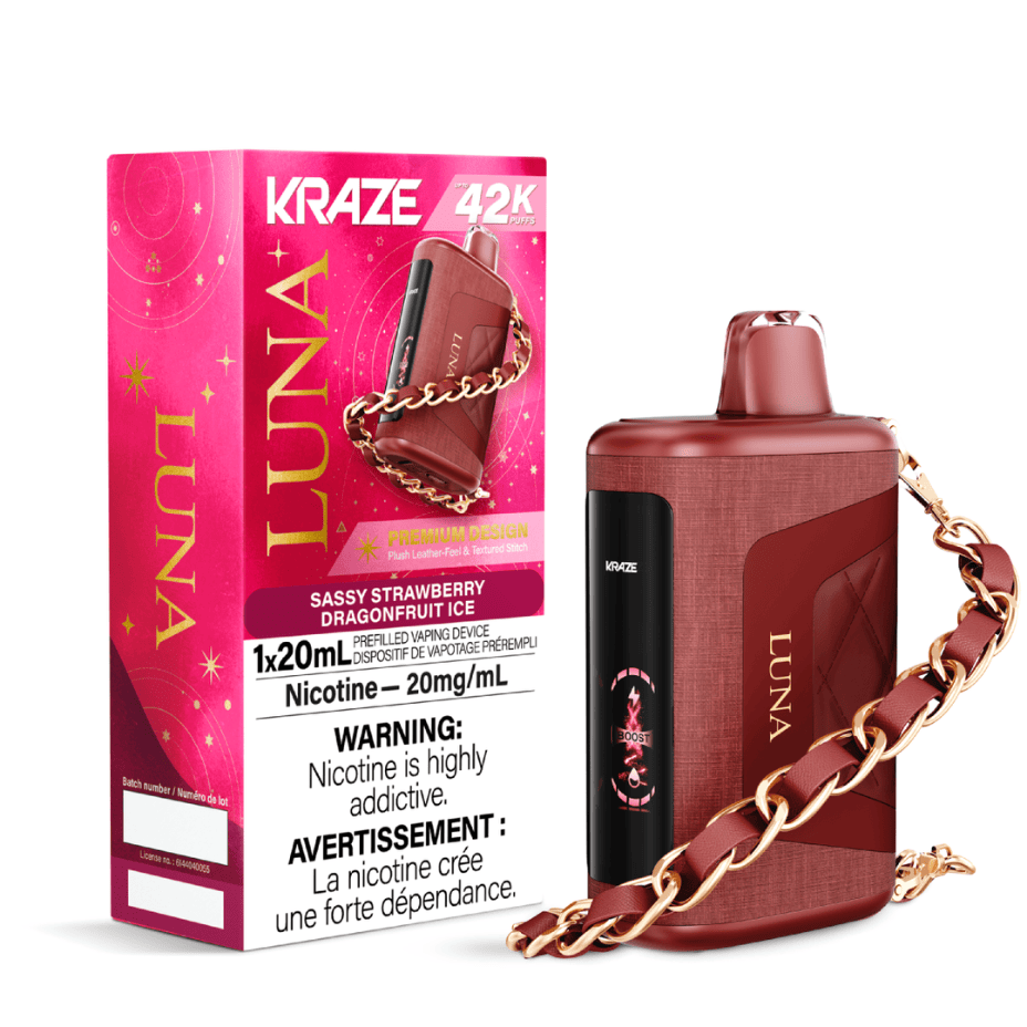 Kraze Luna 42K Disposable Vape – Sassy Strawberry Dragonfruit Ice