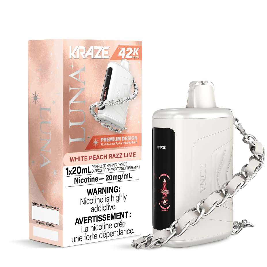 Kraze Luna 42K Disposable Vape – White Peach Razz Lime