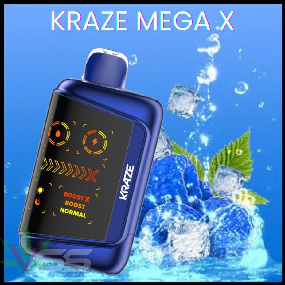 Kraze Mega X 48K Disposable Vape – Tangy Blue Razz Ice