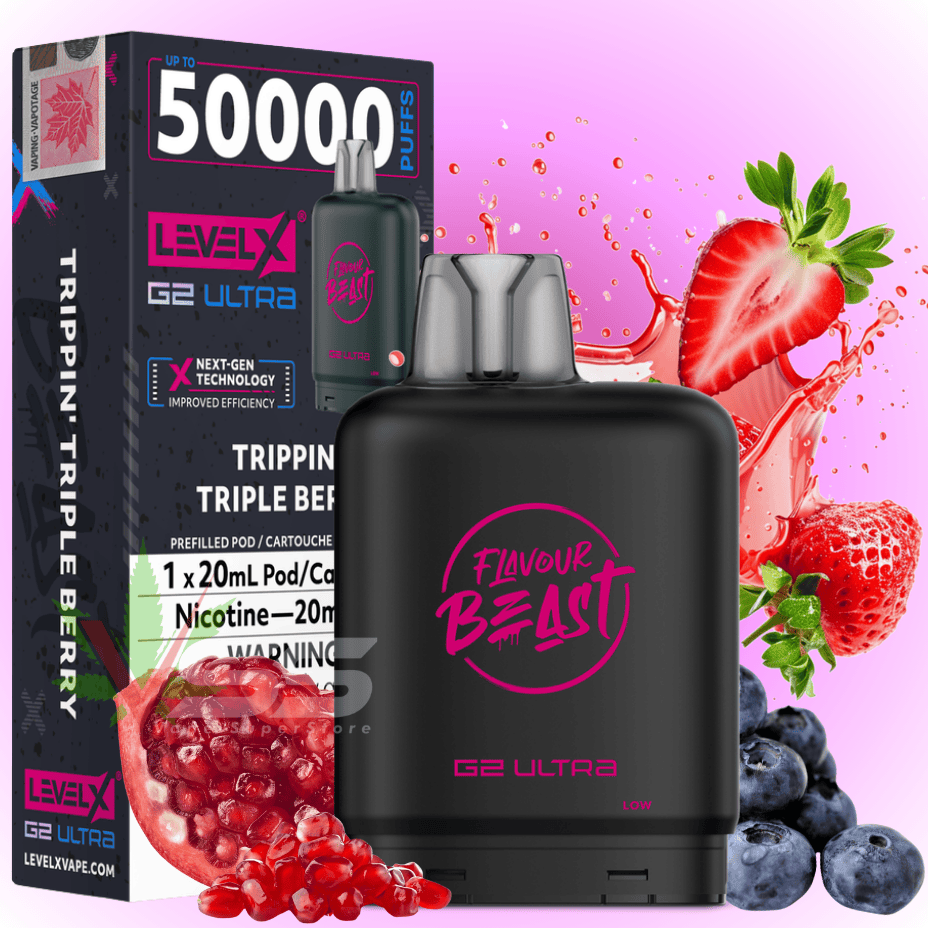 Level X G2 Ultra Flavour Beast Pod 50k-Trippin’ Triple Berry