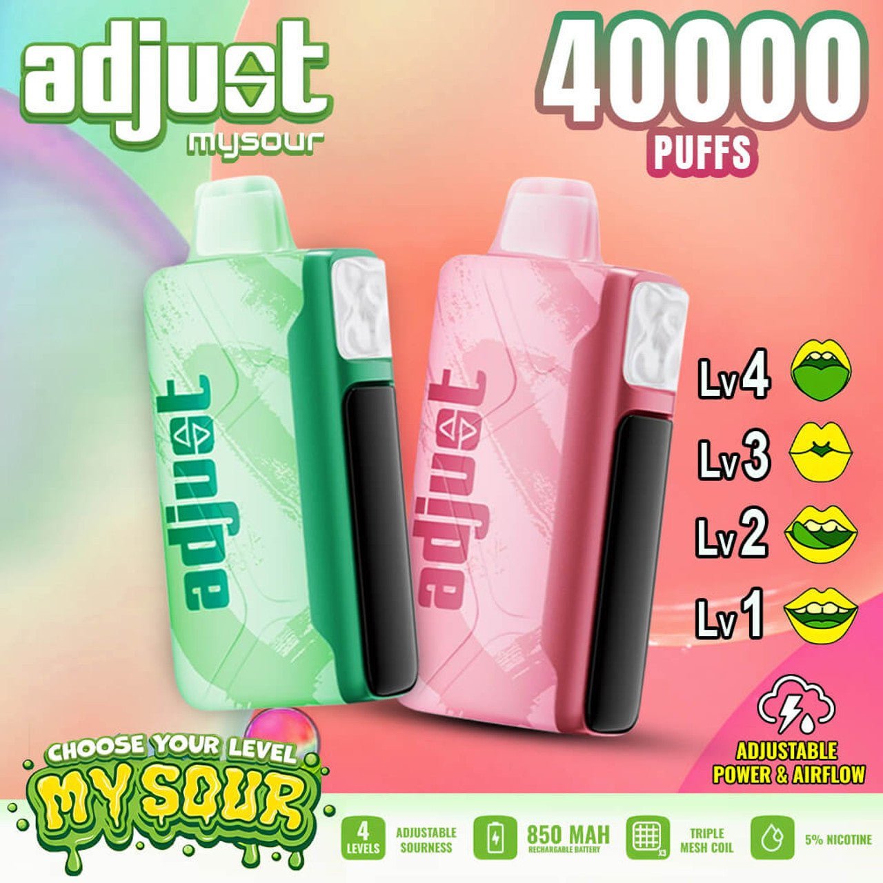 Adjust MySour 40K Disposable Vape (5%, 40000 Puffs) - Image 2
