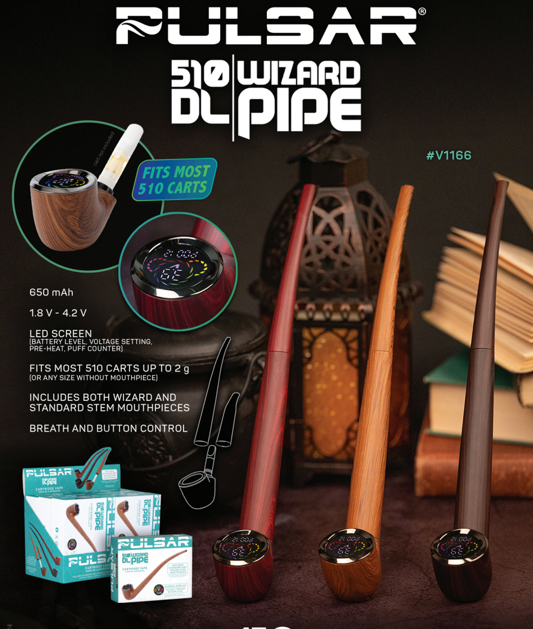Pulsar – 510 DL Wizard Variable Voltage Cartridge Vape - Image 5