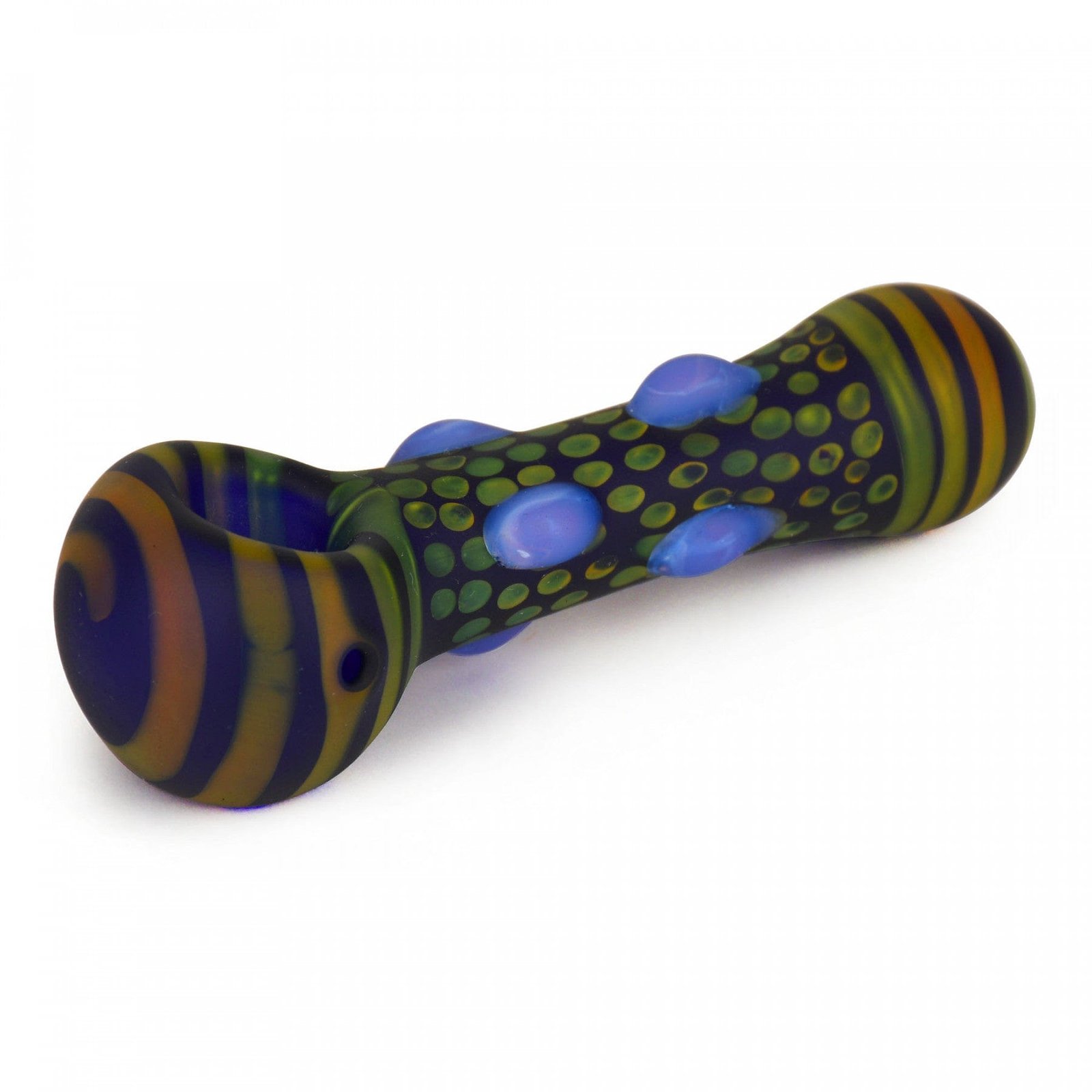 Red Eye Glass Frosted Colour Dots Hand Pipe-4.5″