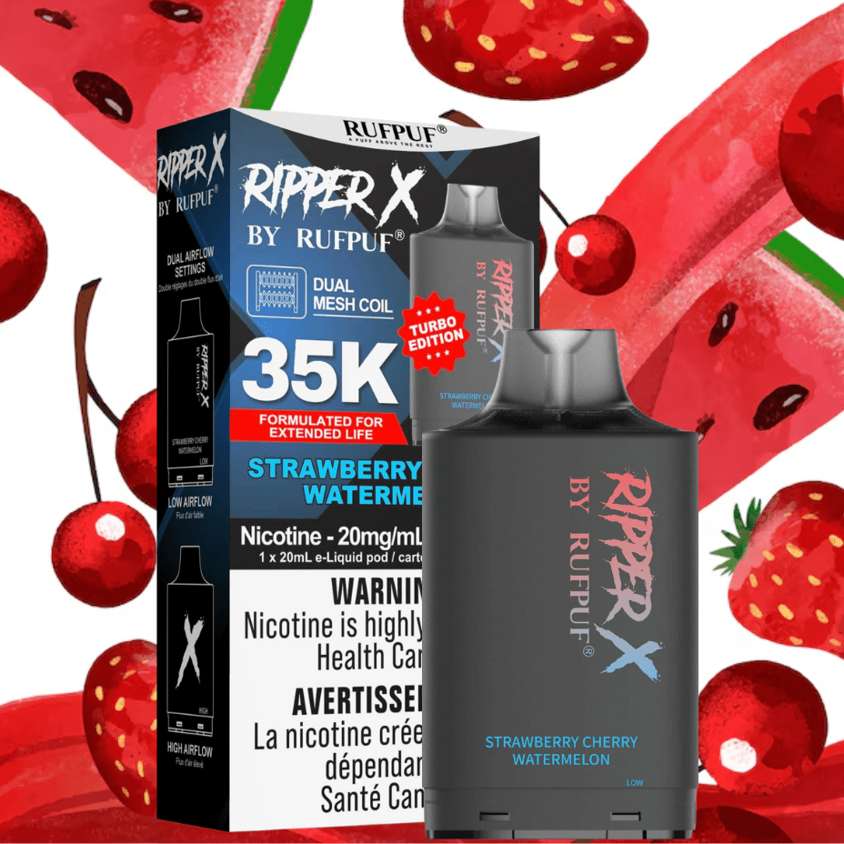 RufPuf Ripper X 50K Turbo Pod – Strawberry Cherry Watermelon