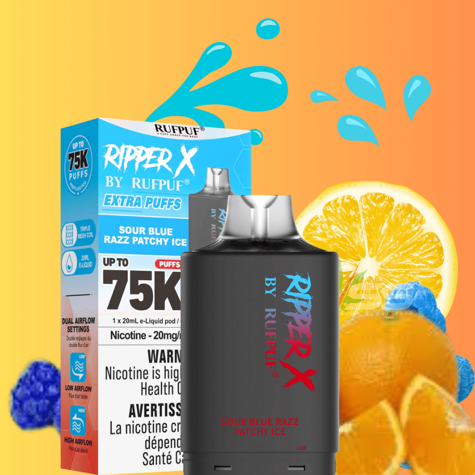 RufPuf Ripper X 75K Turbo Pod – Sour Blue Catchy Ice
