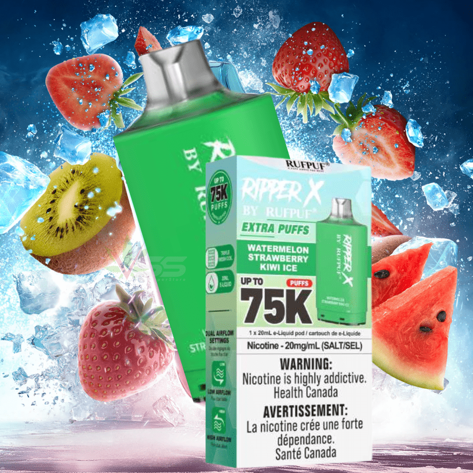 RufPuf Ripper X 75k Turbo Pod – Watermelon Strawberry Kiwi Ice