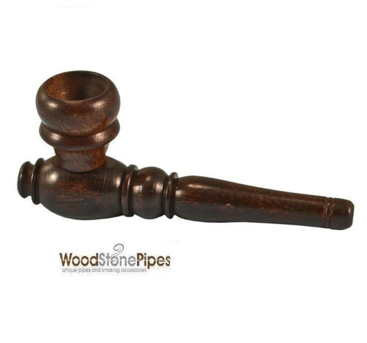 WoodStone Carved Wood Pipe 3″